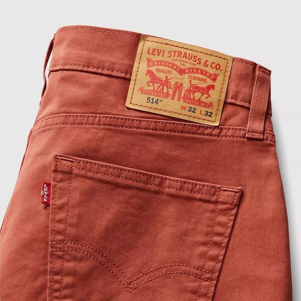 Levis 514 Straight Fit Jeans Stretch Jeans Color Red 32W 32L - Picture 5 of 11